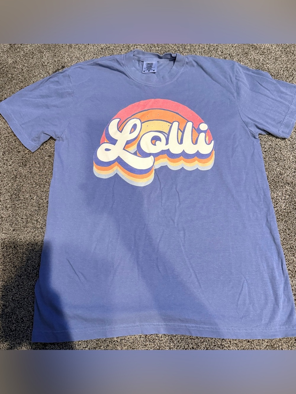 Blue ‘Lolli' Retro Stripe Graphic Tee